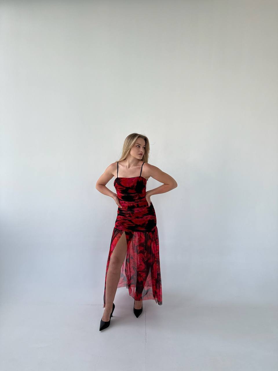 Festive Maxi Dress with a High Slit