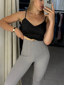 High-Waist Flared Trousers
