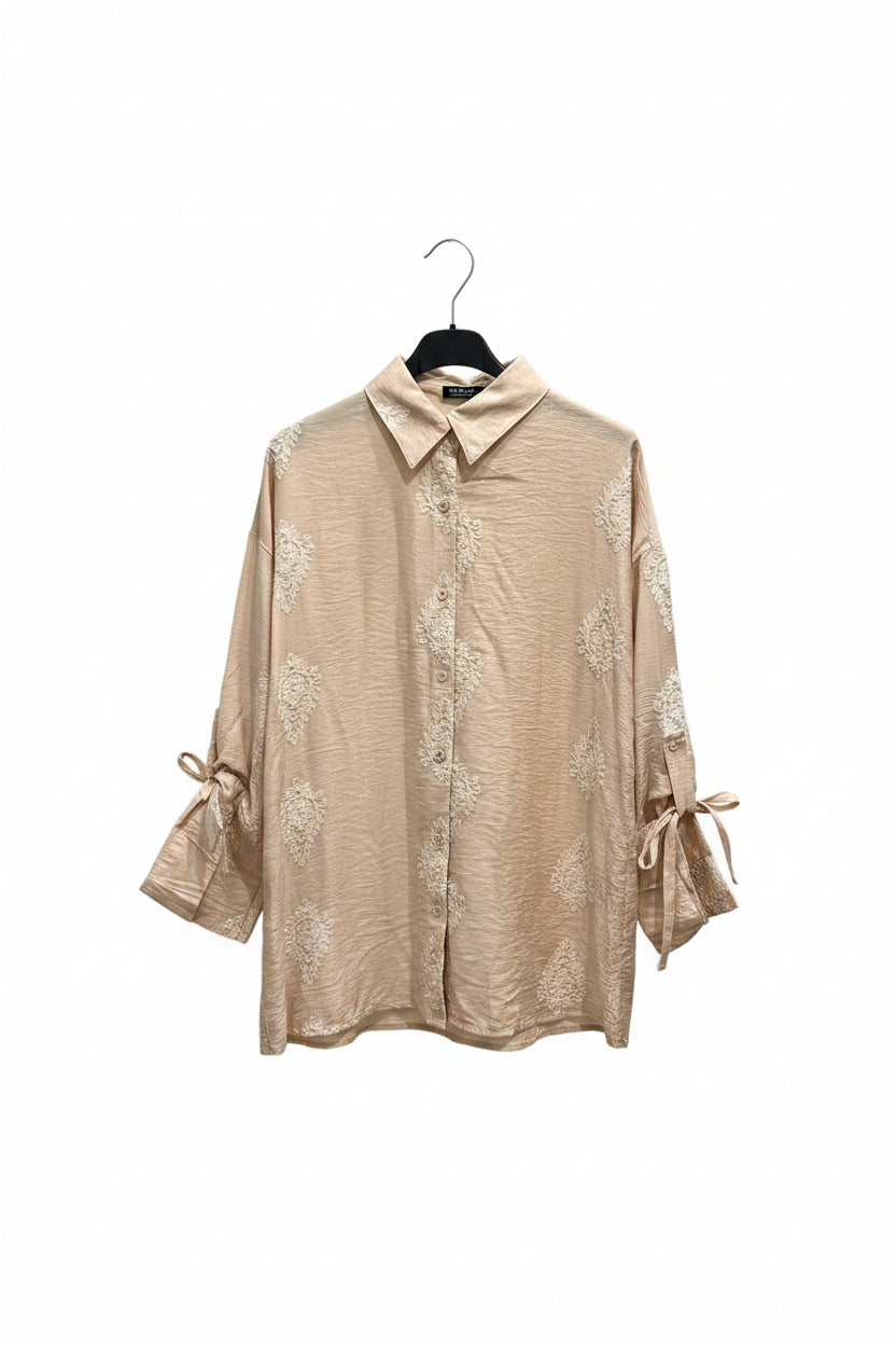 Embroidered Satin Shirt