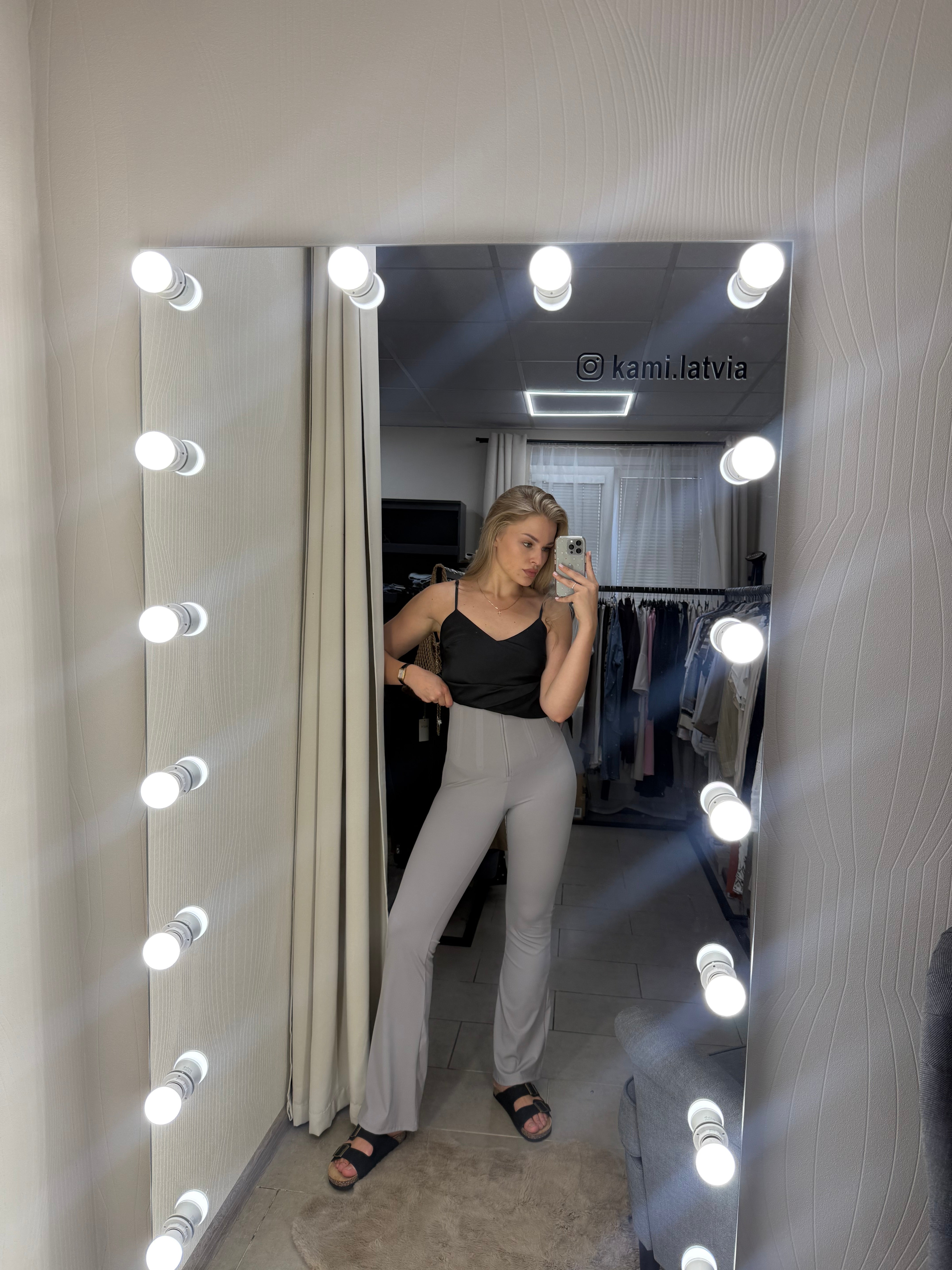 High-Waist Flared Trousers