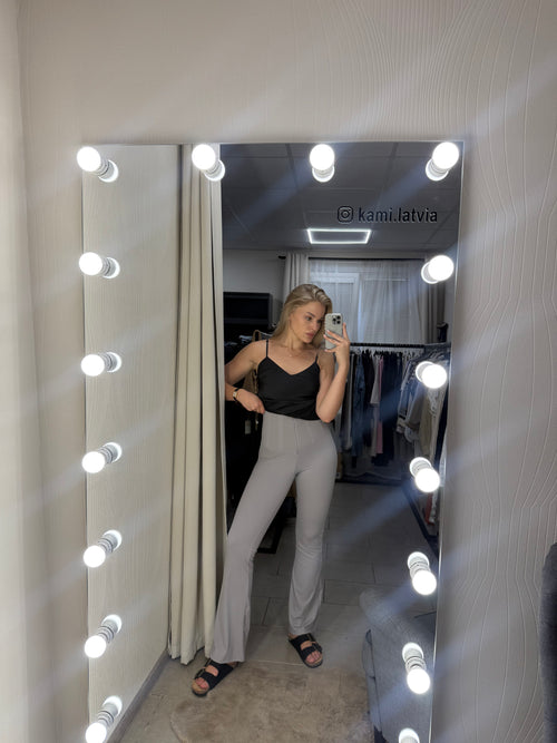 High-Waist Flared Trousers