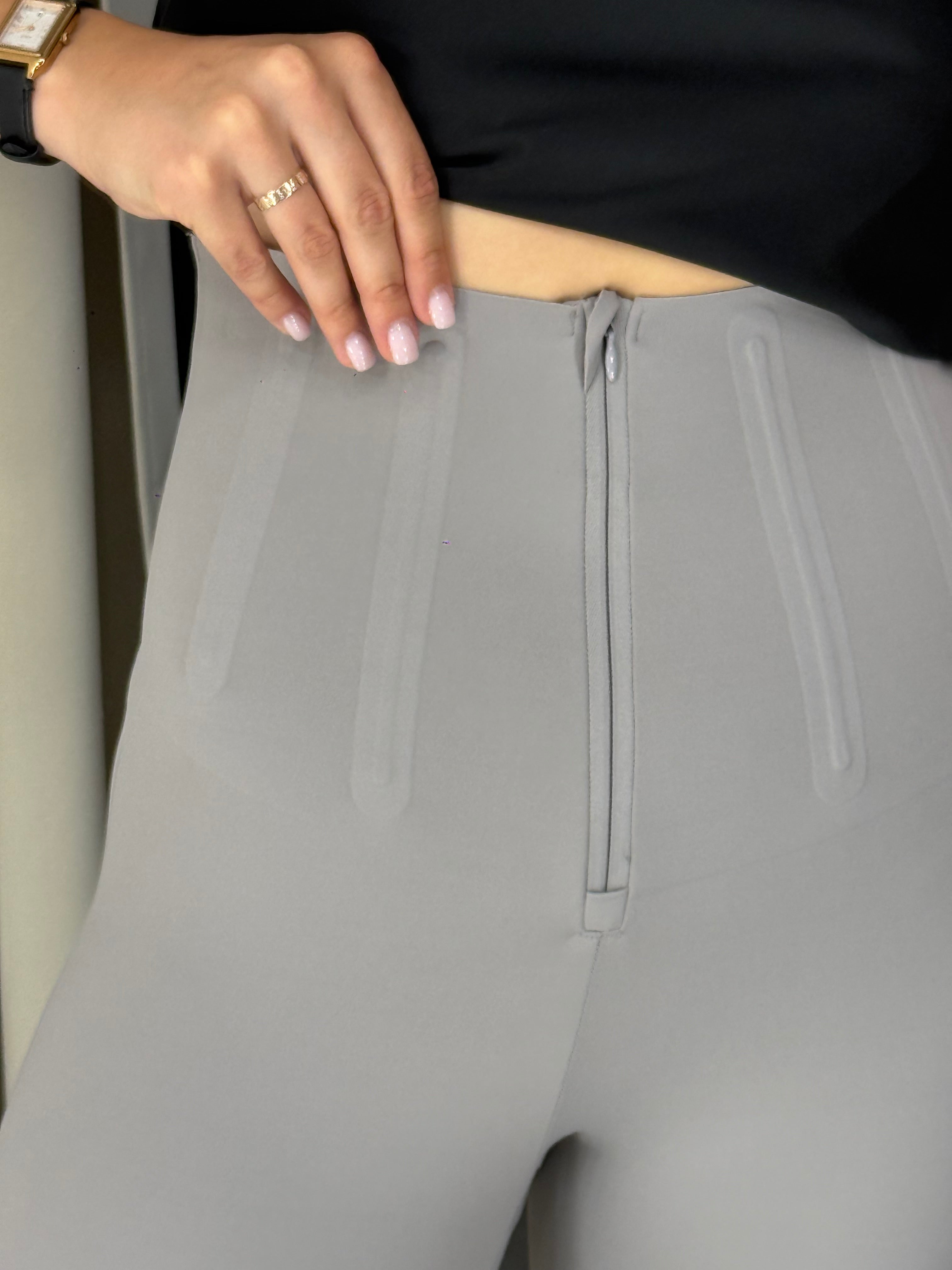 High-Waist Flared Trousers