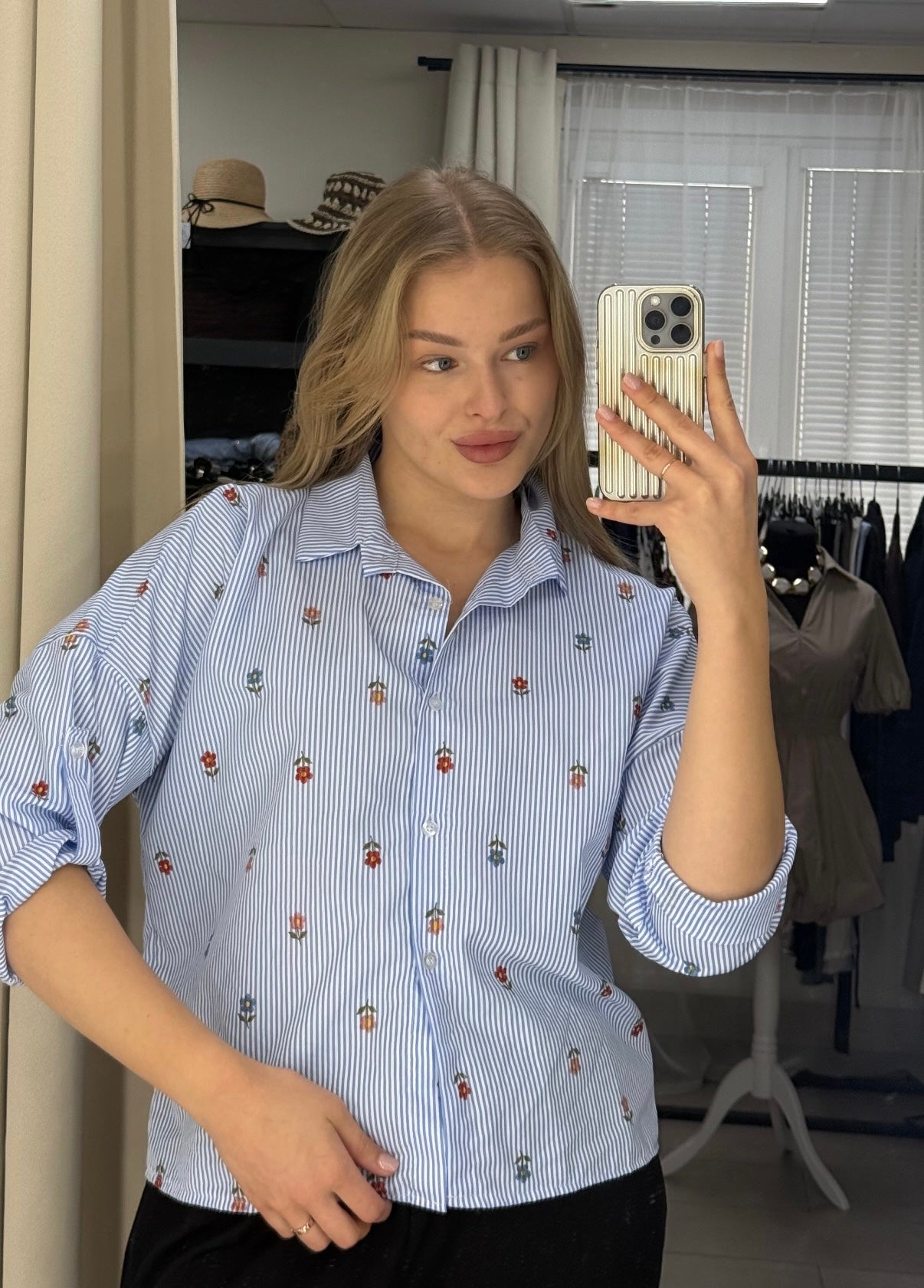 Floral Embroidered Shirt