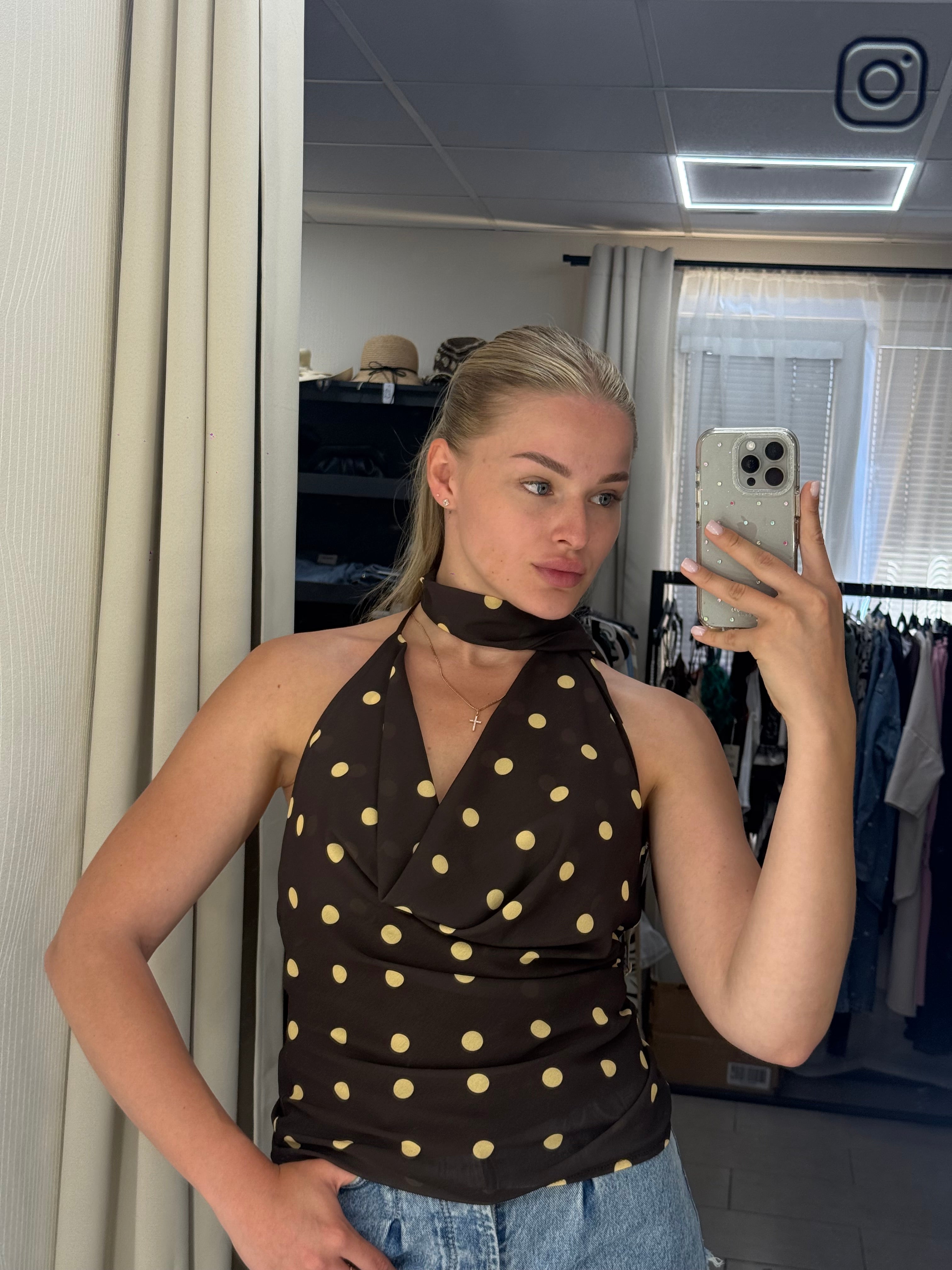 Paris Polka Halter Top