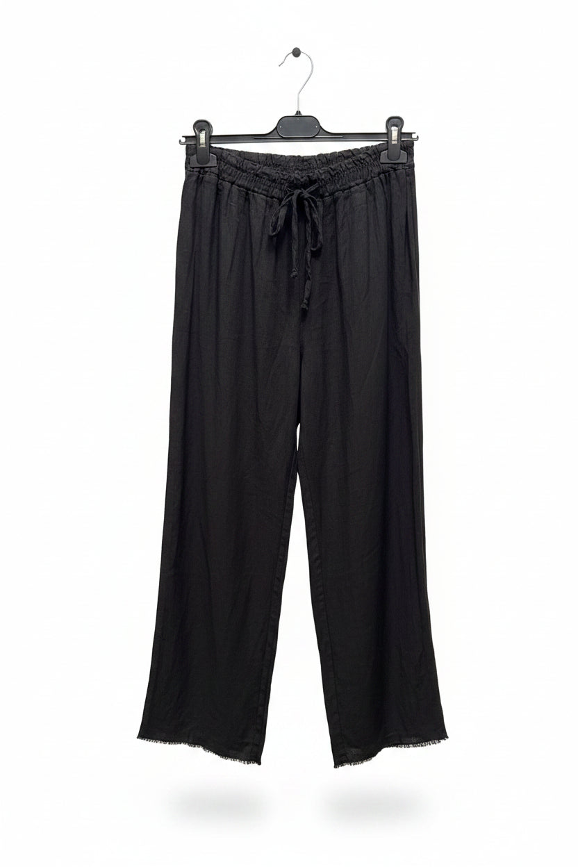 Drawstring Wide-Leg Trousers