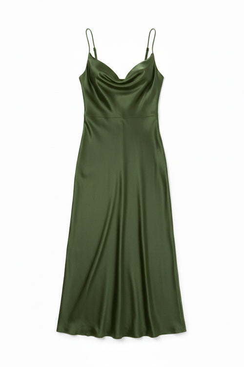 Green dress on white background