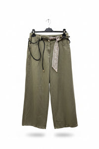 Olive Wide-Leg Jeans