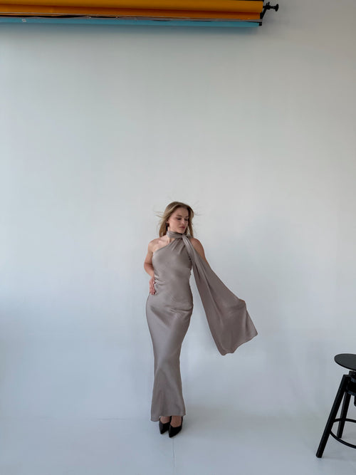 Scarlet Elegance Maxi Dress