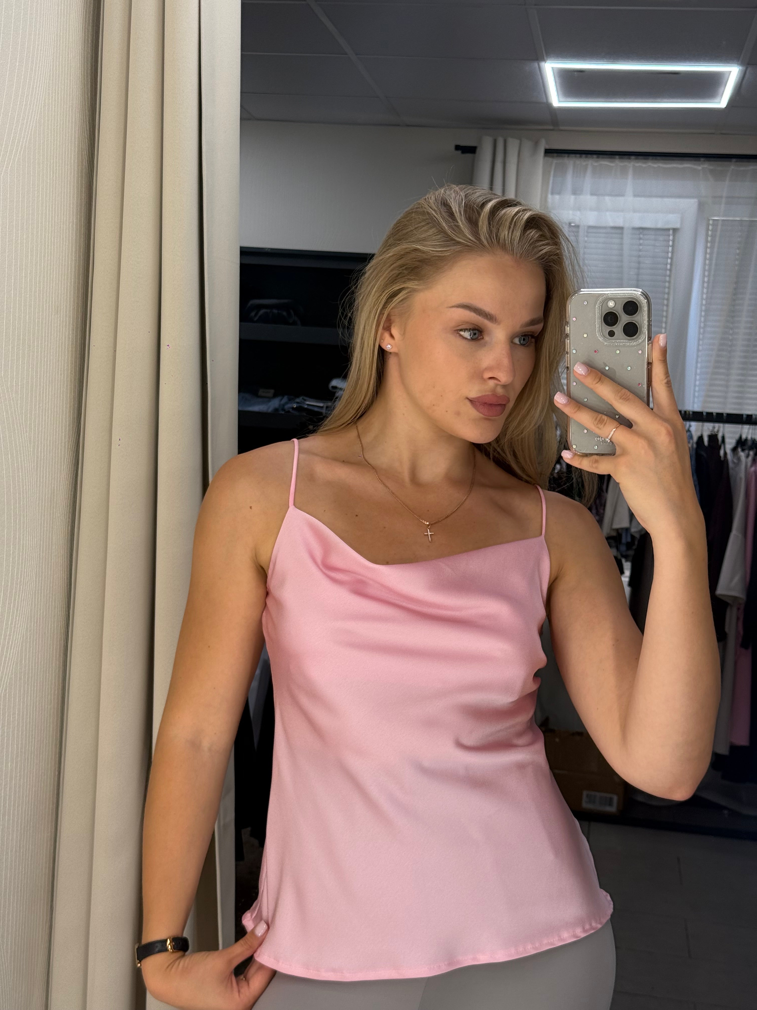 Satin Cowl Neck Top