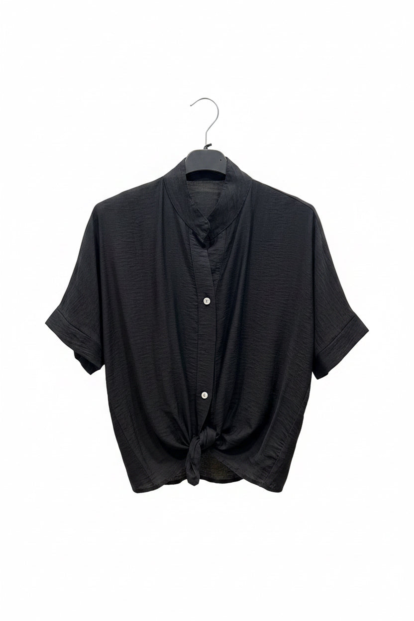 Relaxed Tie Front Blouse