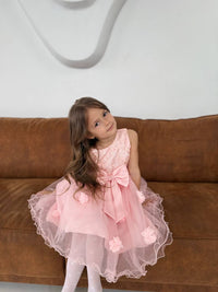 Sleeveless Girls’ Dress with Bow