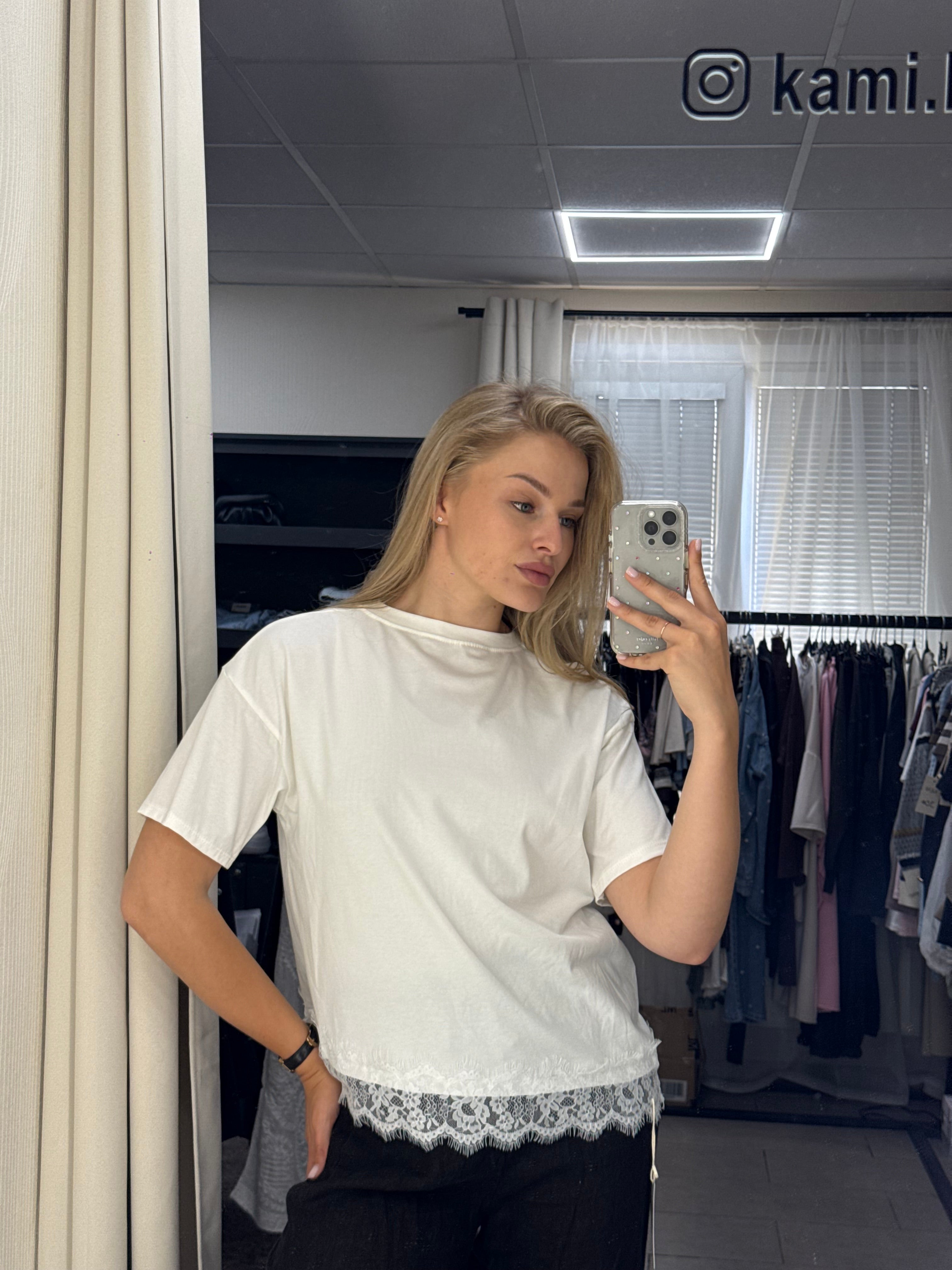 Lace Hem T-Shirt