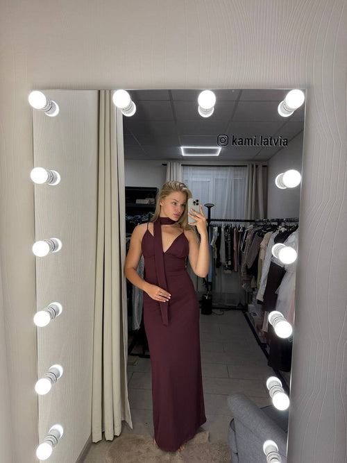 Maxi Dress with Matching Neck Scarf