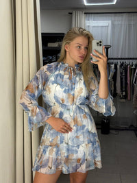 Romantic Floral Tiered Mini Dress