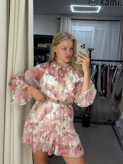 Romantic Floral Tiered Mini Dress