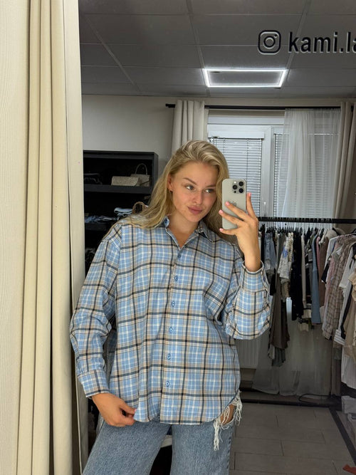 Classic Oversized Plaid Shirt